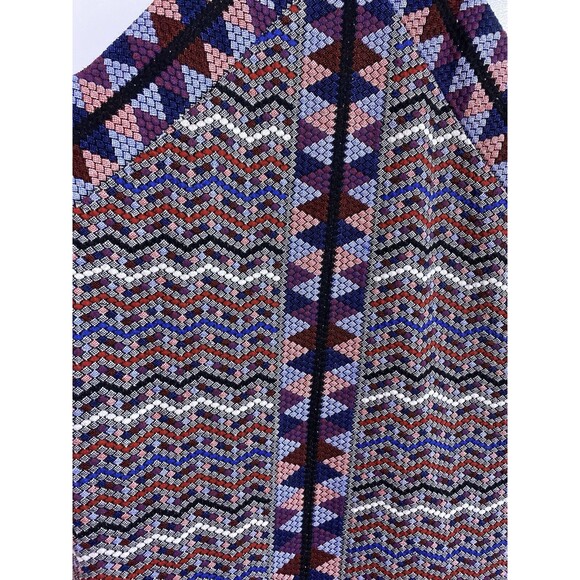BCBG Maxazria Dress Small Multicolor Halter Bodycon Boho Aztec Mini Geo Mosaic - Picture 7 of 9